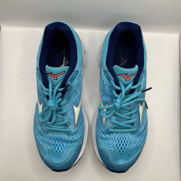 Mizuno Wave Rider 22 Women’s 8 Blue Aqua Teal Running Shoes Lightweight Sneaker - Picture 15 of 16